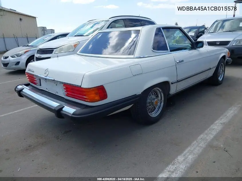 1982 Mercedes-Benz 380 Sl VIN: WDBBA45A1CB015578 Lot: 42062020