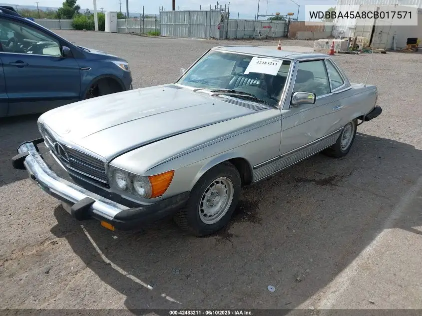 1982 Mercedes-Benz 380 Sl VIN: WDBBA45A8CB017571 Lot: 42483211