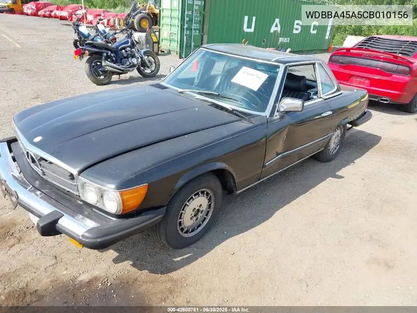 1982 Mercedes-Benz 380 Sl VIN: WDBBA45A5CB010156 Lot: 42608781