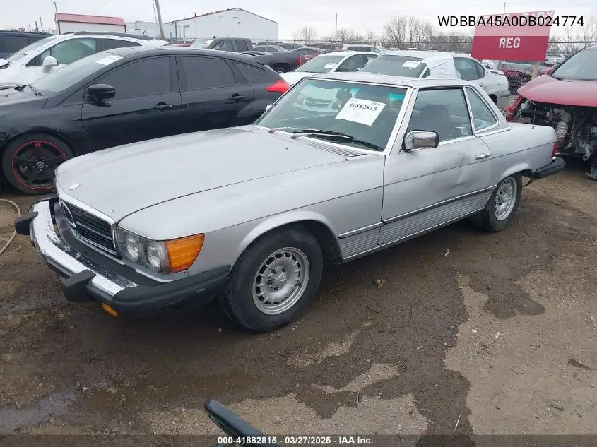 1983 Mercedes-Benz 380 Sl VIN: WDBBA45A0DB024774 Lot: 41882815