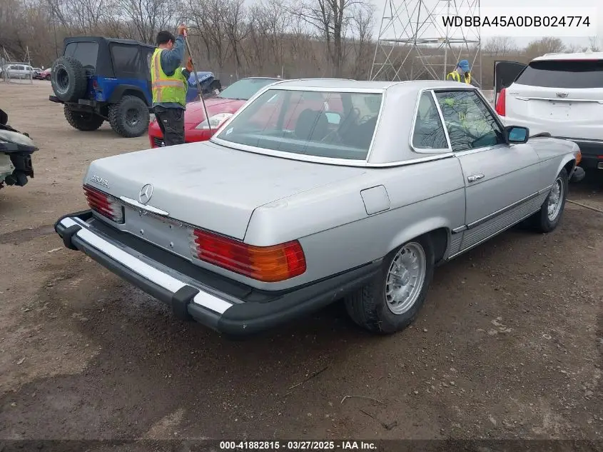 1983 Mercedes-Benz 380 Sl VIN: WDBBA45A0DB024774 Lot: 41882815