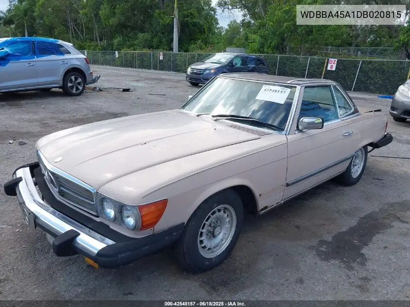 1983 Mercedes-Benz 380 Sl VIN: WDBBA45A1DB020815 Lot: 42548157