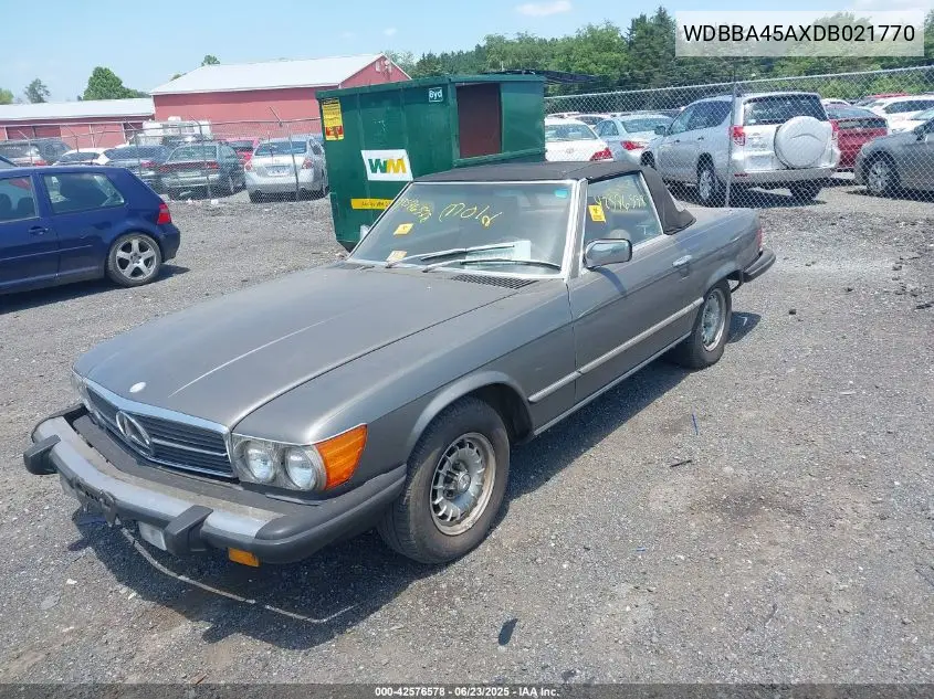 1983 Mercedes-Benz 380 Sl VIN: WDBBA45AXDB021770 Lot: 42576578
