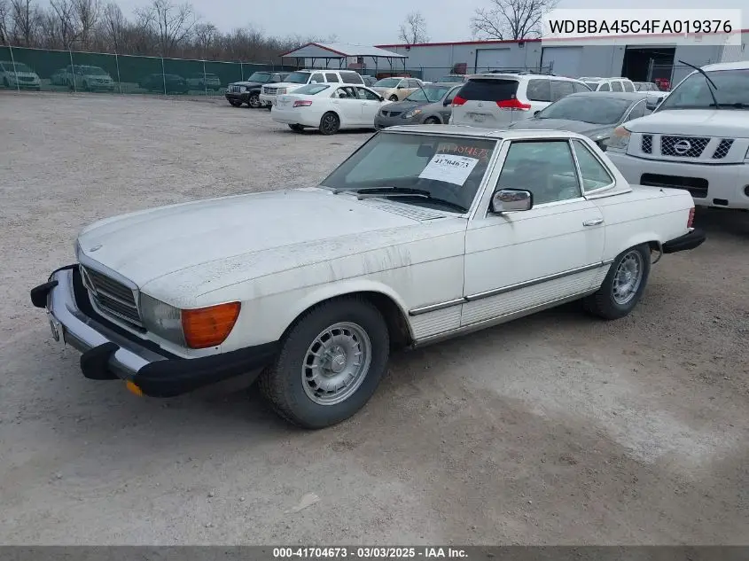 1985 Mercedes-Benz 380 Sl VIN: WDBBA45C4FA019376 Lot: 41704673