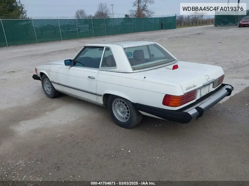 1985 Mercedes-Benz 380 Sl VIN: WDBBA45C4FA019376 Lot: 41704673