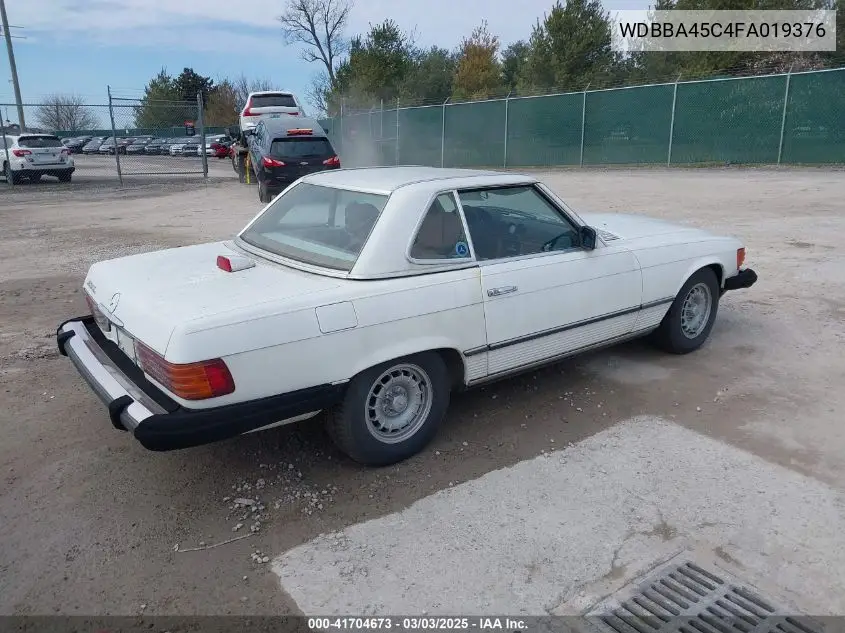 1985 Mercedes-Benz 380 Sl VIN: WDBBA45C4FA019376 Lot: 41704673