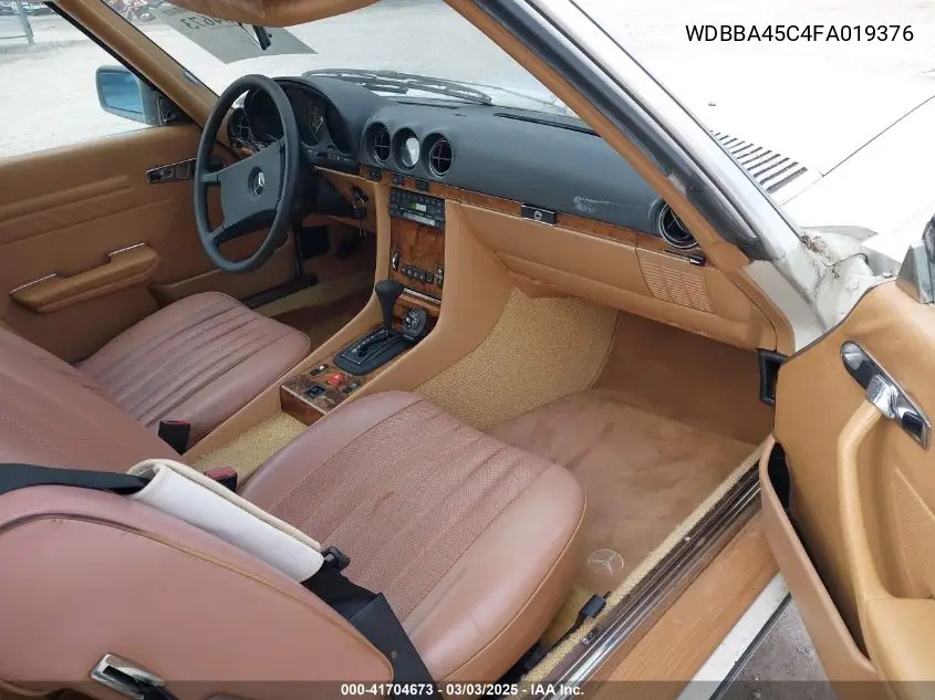1985 Mercedes-Benz 380 Sl VIN: WDBBA45C4FA019376 Lot: 41704673