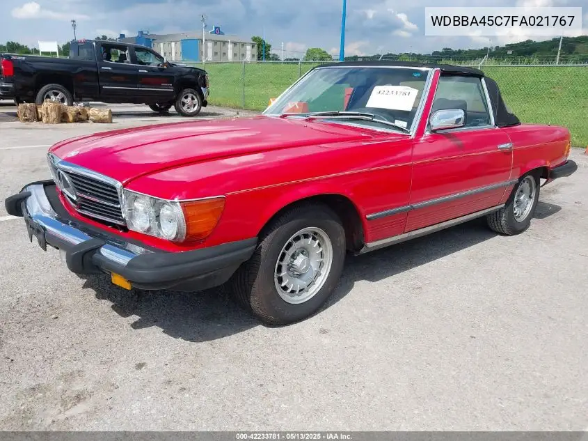 1985 Mercedes-Benz 380 Sl VIN: WDBBA45C7FA021767 Lot: 42233781