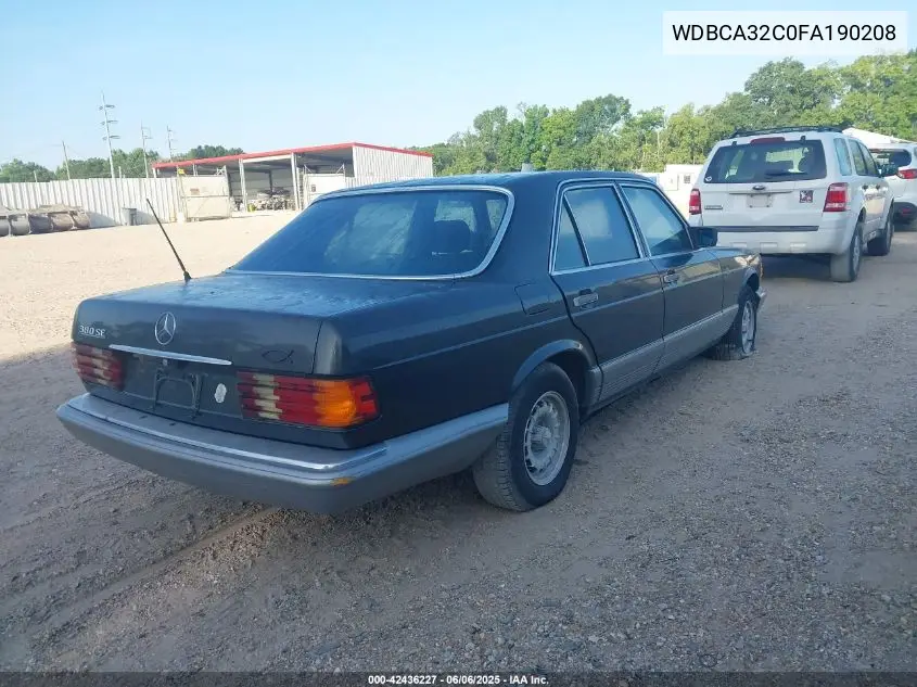 1985 Mercedes-Benz 380 Se VIN: WDBCA32C0FA190208 Lot: 42436227