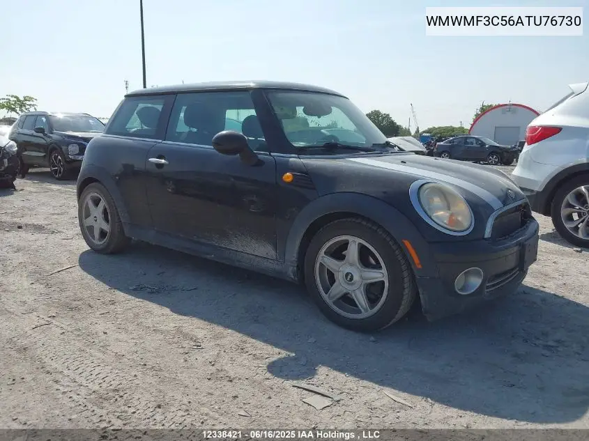 2010 Mini Cooper Classic VIN: WMWMF3C56ATU76730 Lot: 12338421