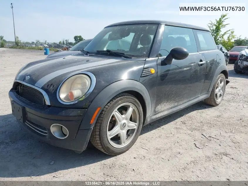 2010 Mini Cooper Classic VIN: WMWMF3C56ATU76730 Lot: 12338421