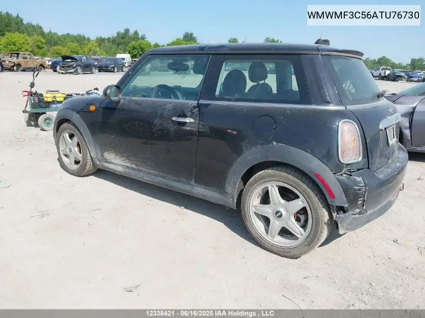 2010 Mini Cooper Classic VIN: WMWMF3C56ATU76730 Lot: 12338421