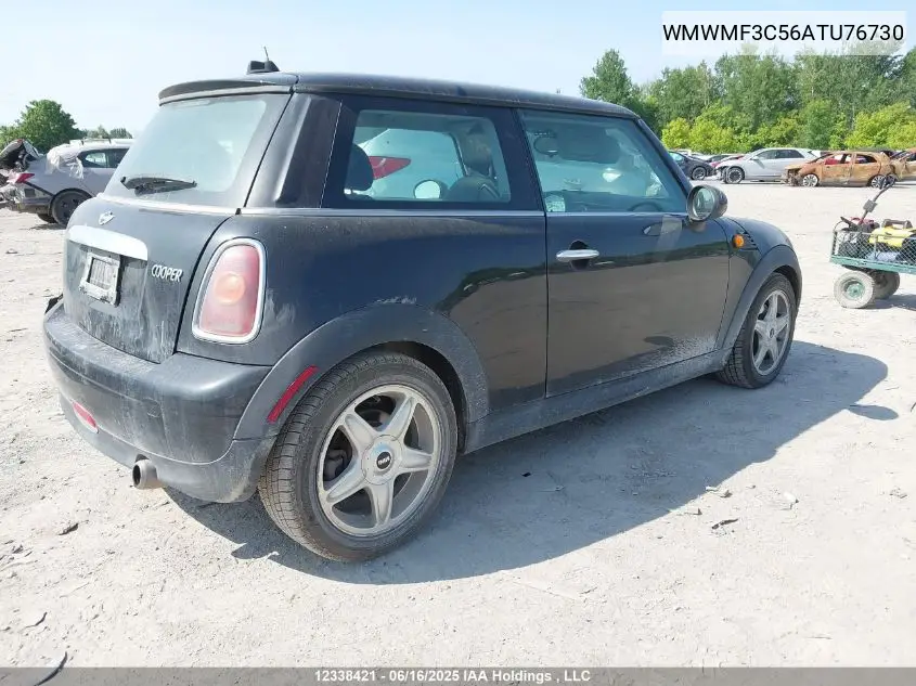2010 Mini Cooper Classic VIN: WMWMF3C56ATU76730 Lot: 12338421