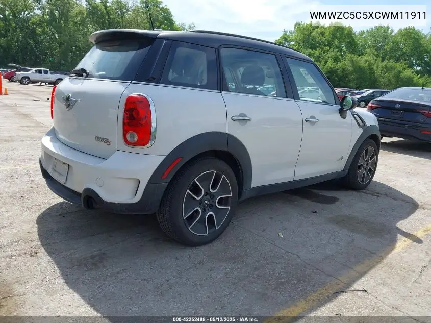 2012 Mini Cooper S Countryman VIN: WMWZC5C5XCWM11911 Lot: 42252488