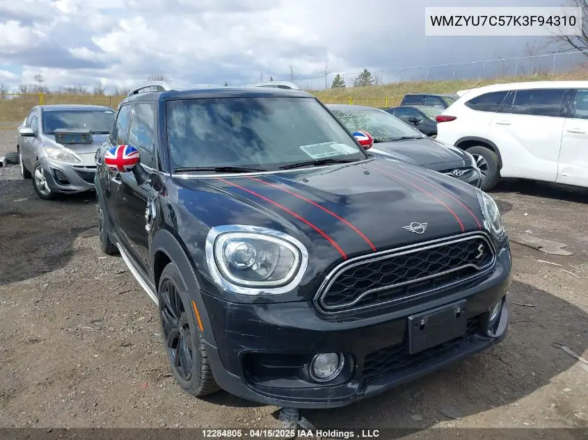 2019 Mini E Countryman Cooper S VIN: WMZYU7C57K3F94310 Lot: 12284805
