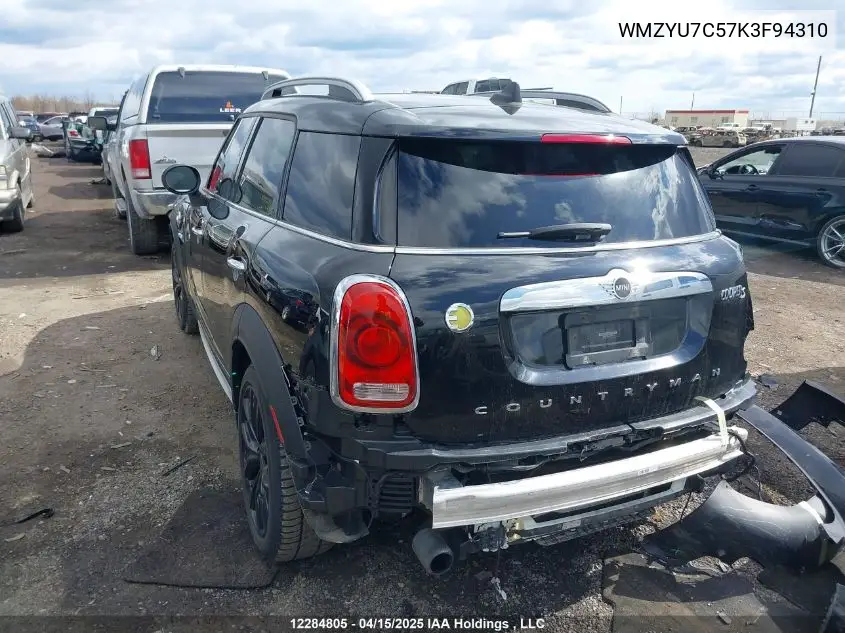 2019 Mini E Countryman Cooper S VIN: WMZYU7C57K3F94310 Lot: 12284805