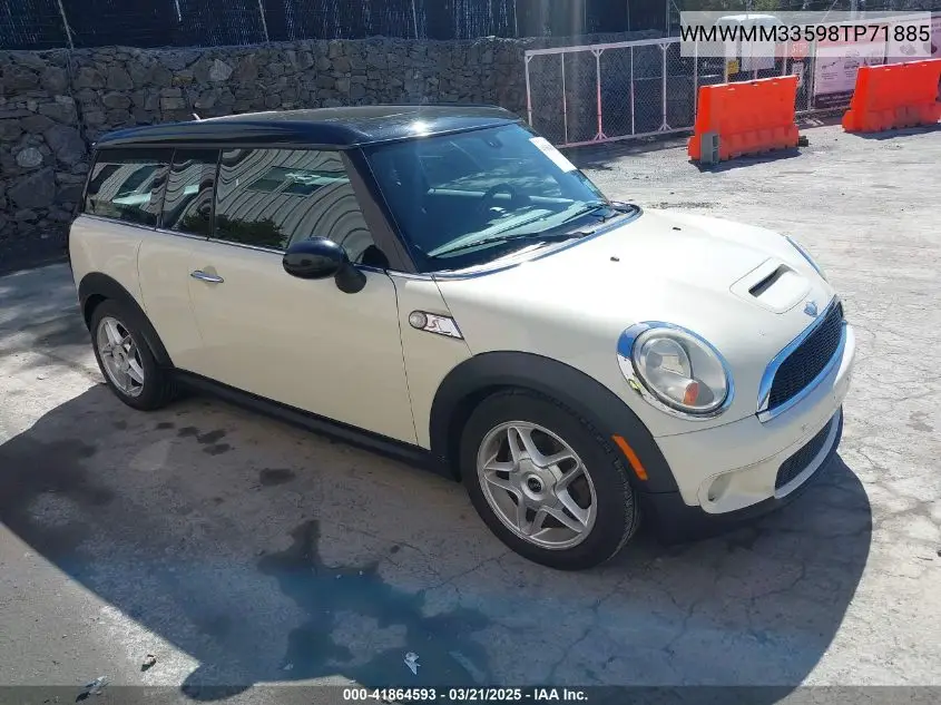 2008 Mini Cooper S Clubman VIN: WMWMM33598TP71885 Lot: 41864593