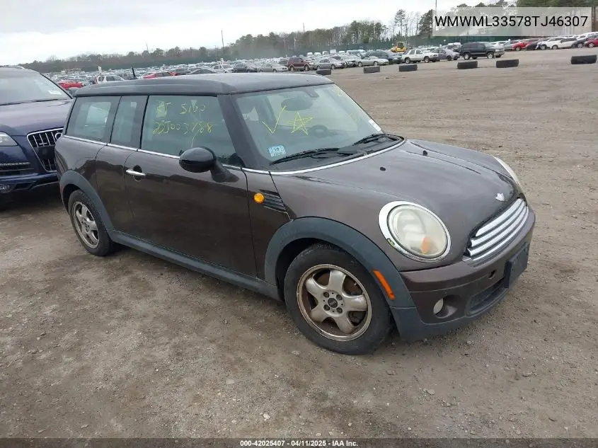 2008 Mini Cooper Clubman VIN: WMWML33578TJ46307 Lot: 42025407