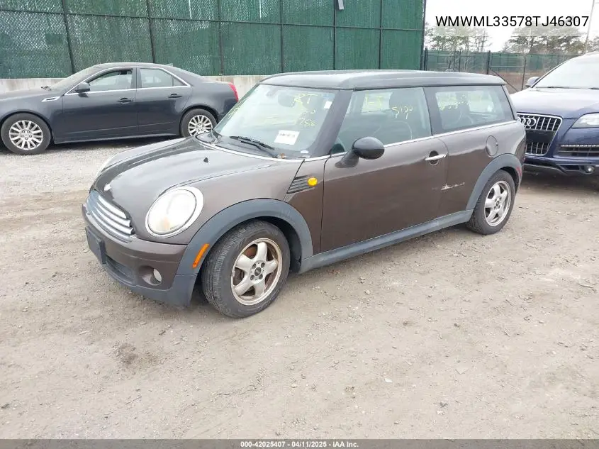 2008 Mini Cooper Clubman VIN: WMWML33578TJ46307 Lot: 42025407