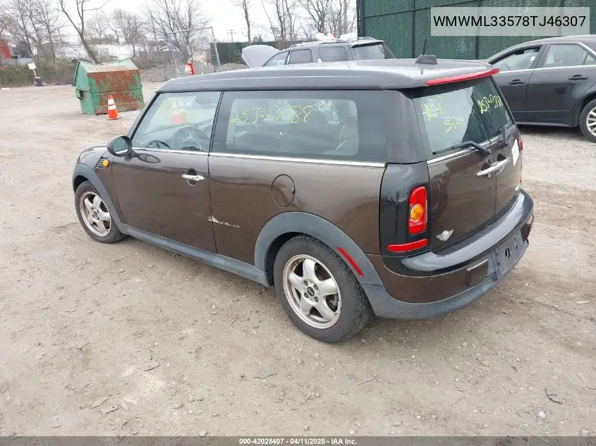 2008 Mini Cooper Clubman VIN: WMWML33578TJ46307 Lot: 42025407