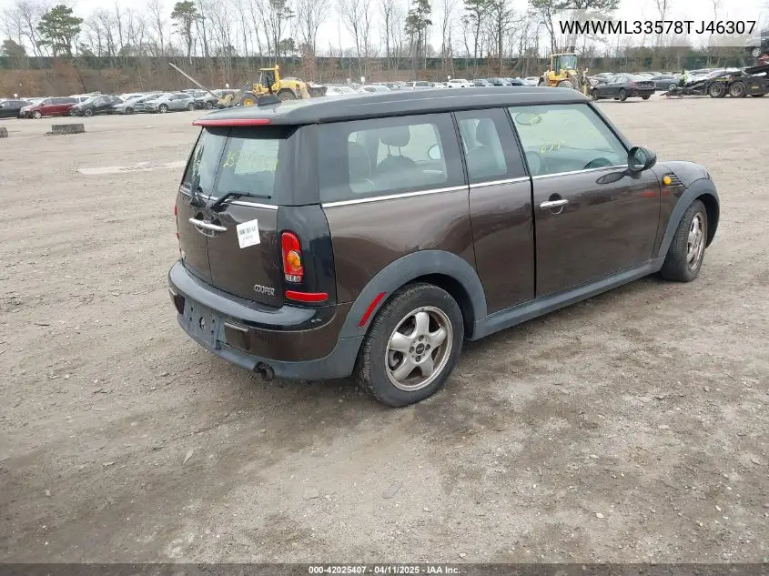 2008 Mini Cooper Clubman VIN: WMWML33578TJ46307 Lot: 42025407