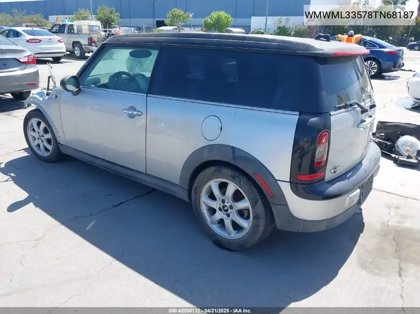2008 Mini Cooper Clubman VIN: WMWML33578TN68187 Lot: 42088112