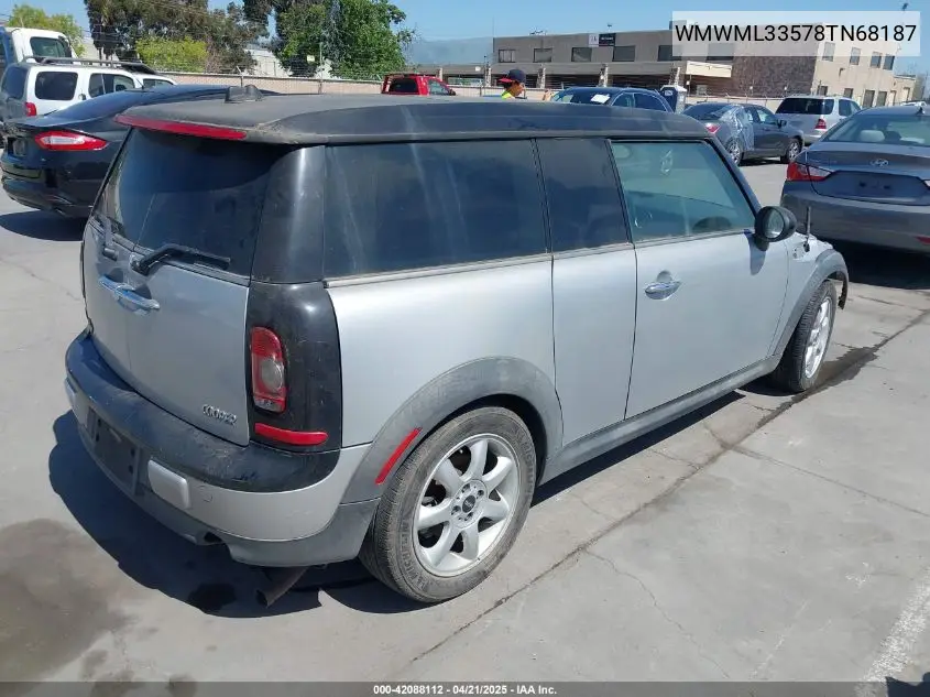 2008 Mini Cooper Clubman VIN: WMWML33578TN68187 Lot: 42088112