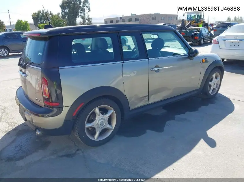 2008 Mini Cooper Clubman VIN: WMWML33598TJ46888 Lot: 42398226