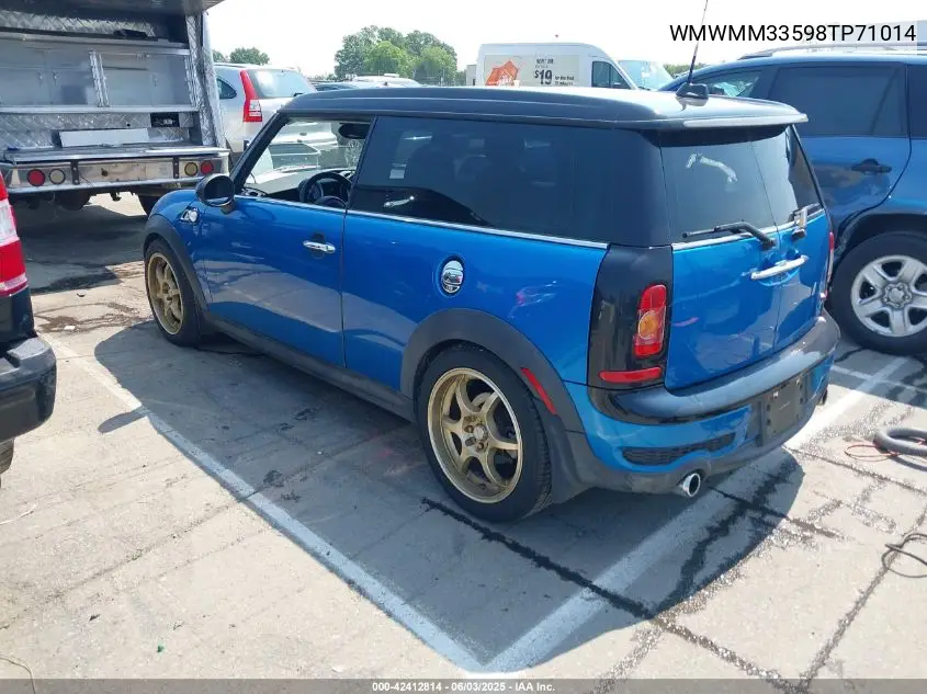 2008 Mini Cooper S Clubman VIN: WMWMM33598TP71014 Lot: 42412814