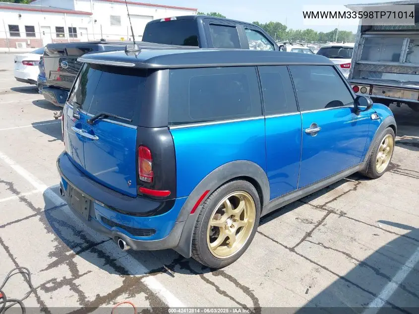 2008 Mini Cooper S Clubman VIN: WMWMM33598TP71014 Lot: 42412814