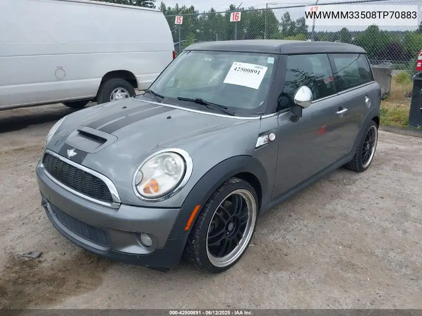 2008 Mini Cooper S Clubman VIN: WMWMM33508TP70883 Lot: 42500891