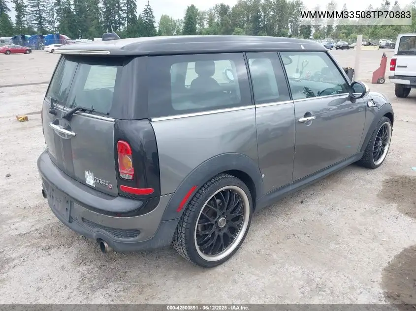 2008 Mini Cooper S Clubman VIN: WMWMM33508TP70883 Lot: 42500891