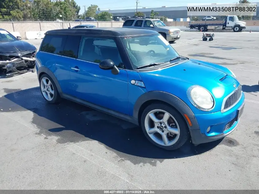 2008 Mini Cooper S Clubman VIN: WMWMM33508TP88302 Lot: 42718503
