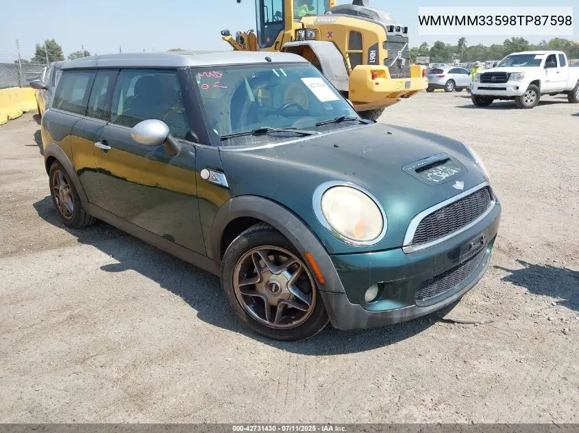 2008 Mini Cooper S Clubman VIN: WMWMM33598TP87598 Lot: 42731430
