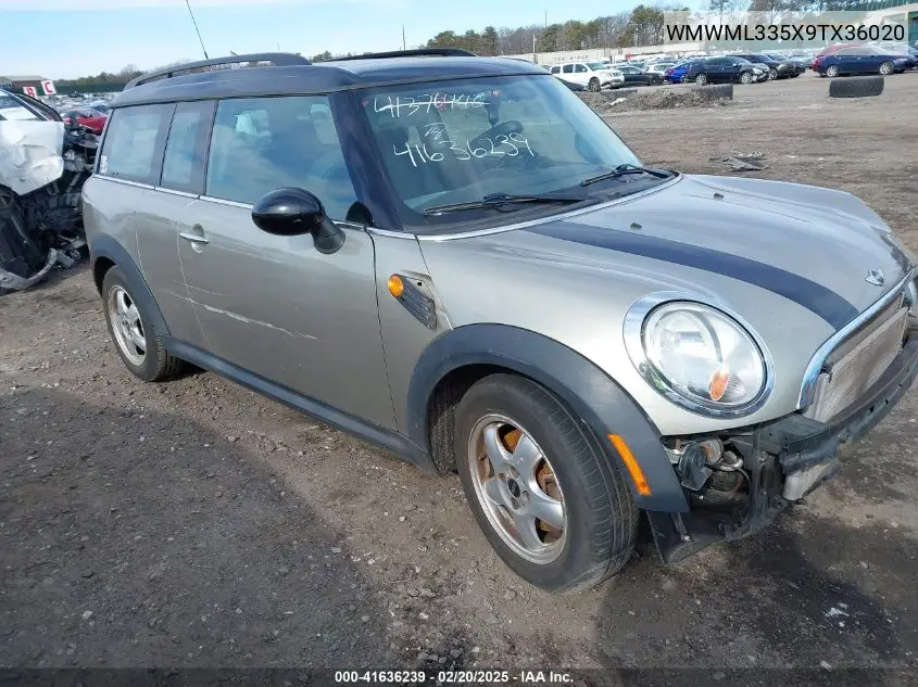 2009 Mini Cooper Clubman VIN: WMWML335X9TX36020 Lot: 41636239