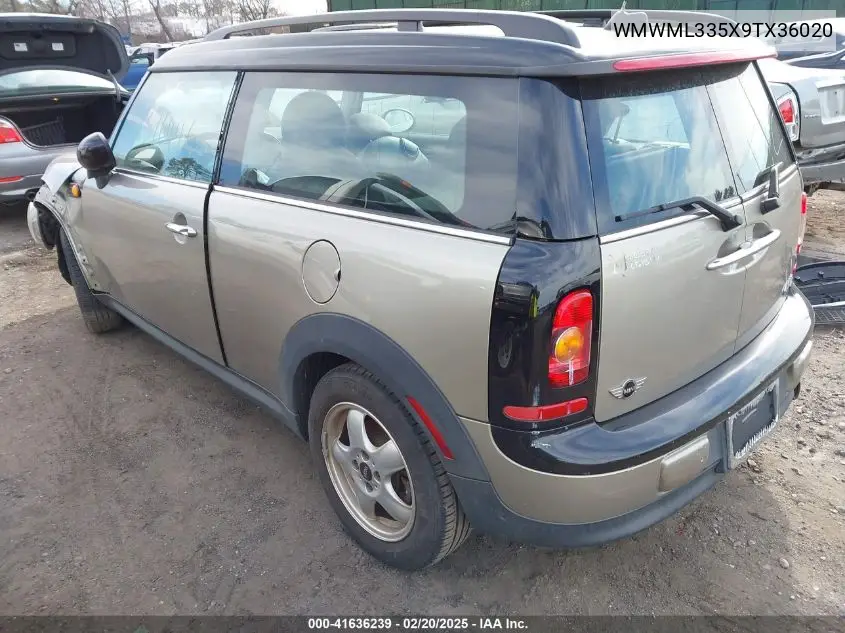 2009 Mini Cooper Clubman VIN: WMWML335X9TX36020 Lot: 41636239