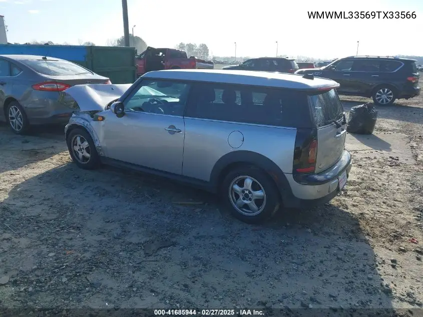 2009 Mini Cooper Clubman VIN: WMWML33569TX33566 Lot: 41685944