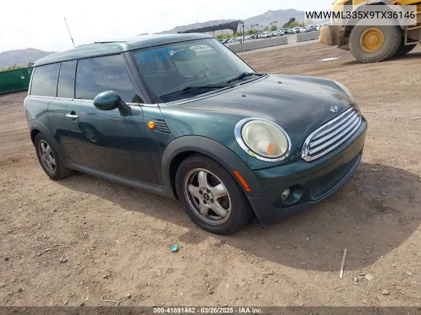2009 Mini Cooper Clubman VIN: WMWML335X9TX36146 Lot: 41891462