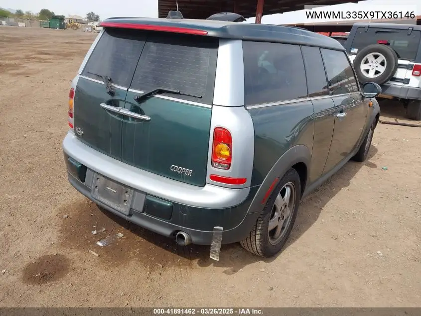 2009 Mini Cooper Clubman VIN: WMWML335X9TX36146 Lot: 41891462