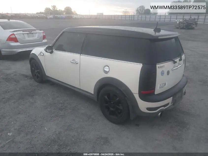2009 Mini Cooper S Clubman VIN: WMWMM33589TP72575 Lot: 42070599