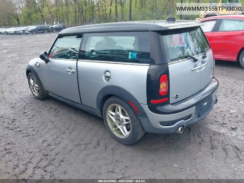 2009 Mini Cooper S Clubman VIN: WMWMM33559TP93030 Lot: 42203952