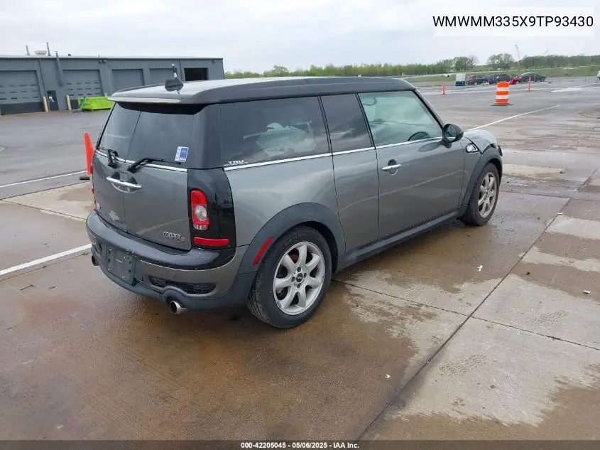 2009 Mini Cooper S Clubman VIN: WMWMM335X9TP93430 Lot: 42205045