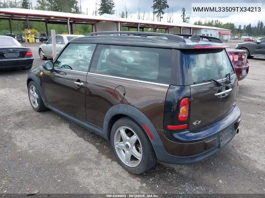 2009 Mini Cooper Clubman VIN: WMWML33509TX34213 Lot: 42250852