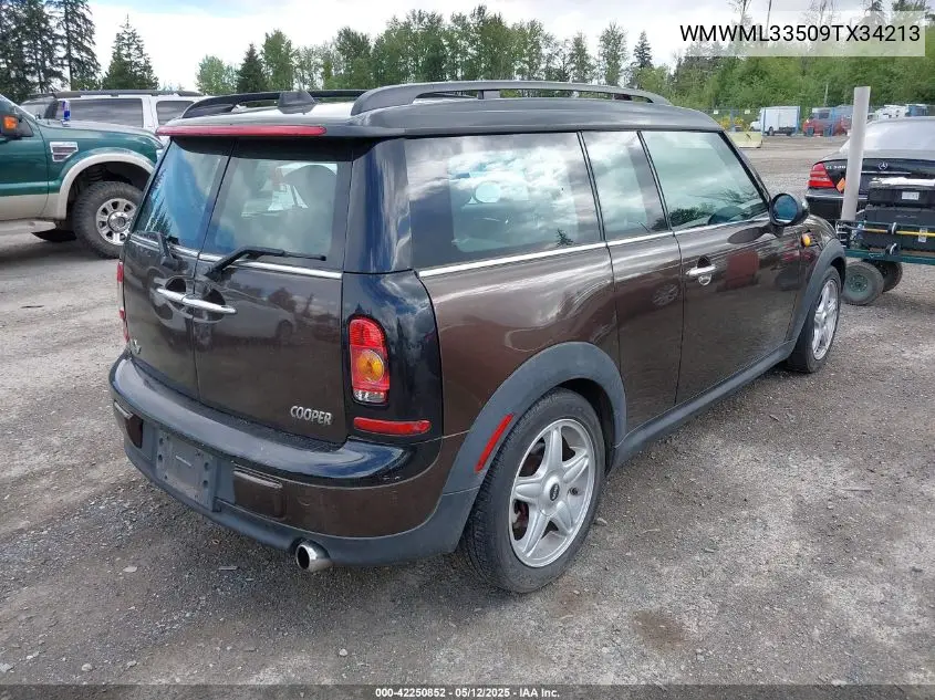2009 Mini Cooper Clubman VIN: WMWML33509TX34213 Lot: 42250852