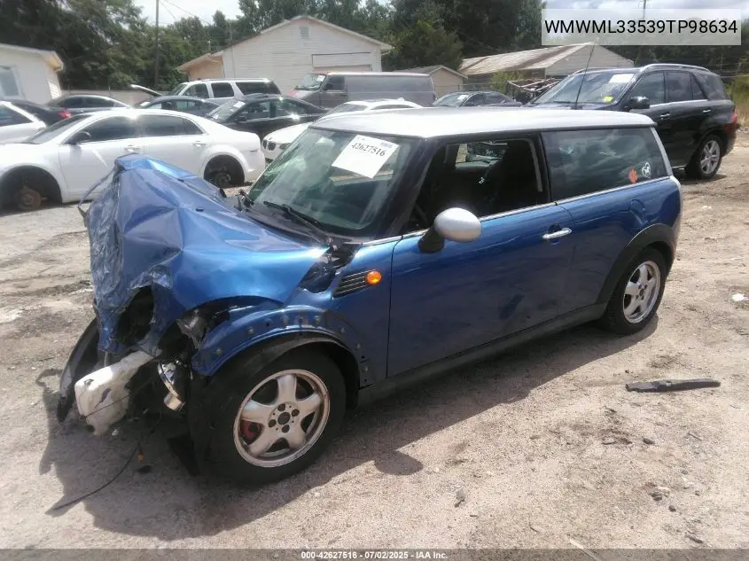 2009 Mini Cooper Clubman VIN: WMWML33539TP98634 Lot: 42627516