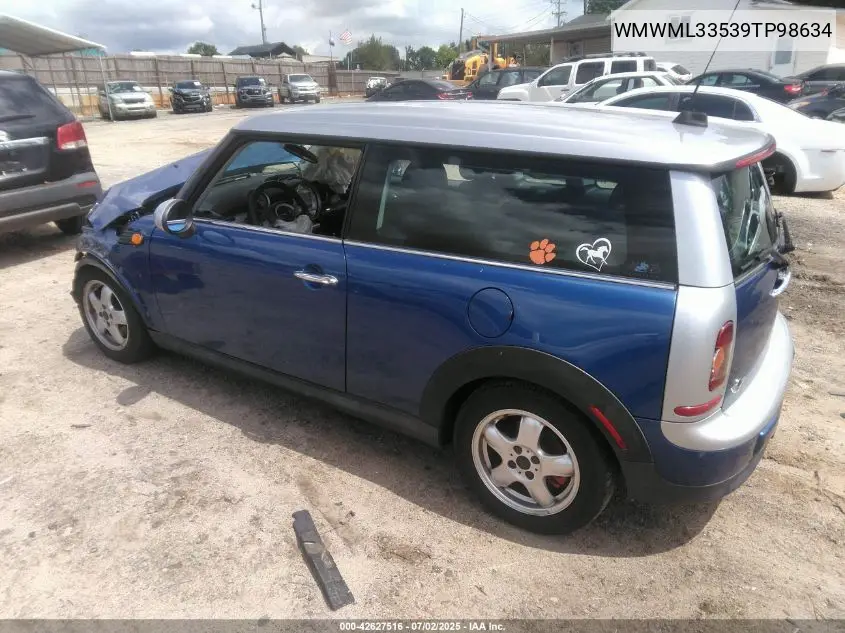 2009 Mini Cooper Clubman VIN: WMWML33539TP98634 Lot: 42627516