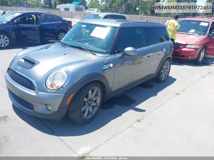 2009 Mini Cooper S Clubman VIN: WMWMM33519TP72451 Lot: 42632308