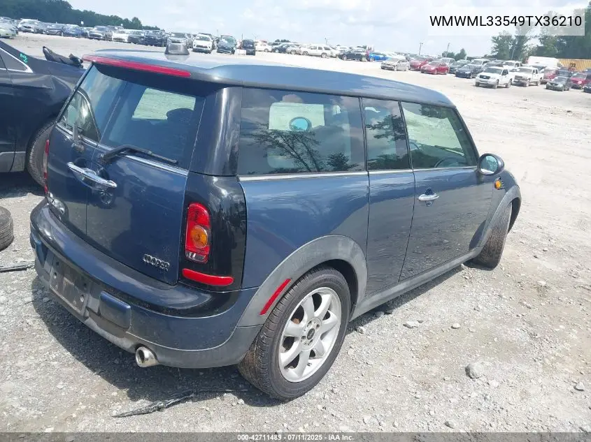2009 Mini Cooper Clubman VIN: WMWML33549TX36210 Lot: 42711489
