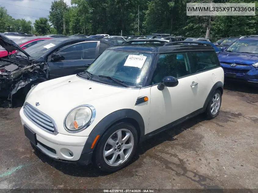2009 Mini Cooper Clubman VIN: WMWML335X9TX33604 Lot: 42729713