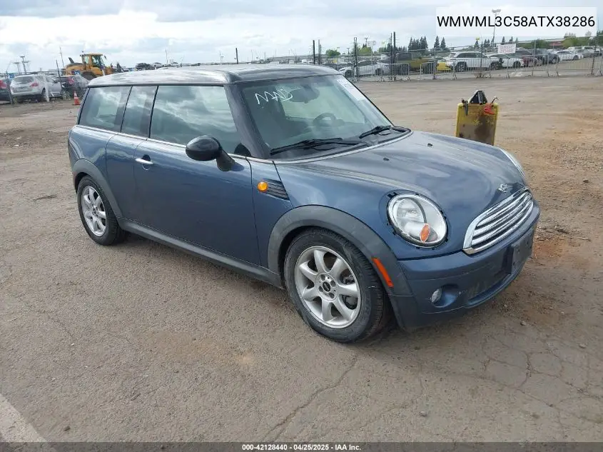 2010 Mini Cooper Clubman VIN: WMWML3C58ATX38286 Lot: 42128440
